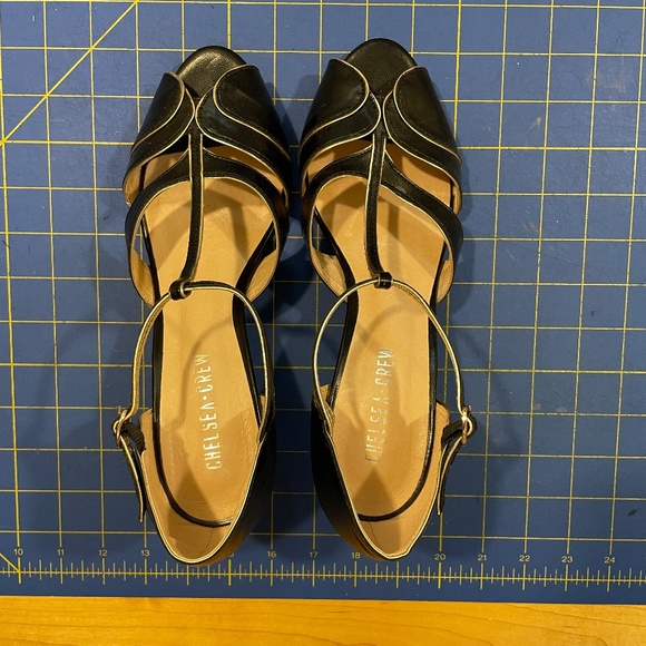 historical party shoes chelsea crew 1920s two piece heels open-toed size 40 - Picture 4 of 6